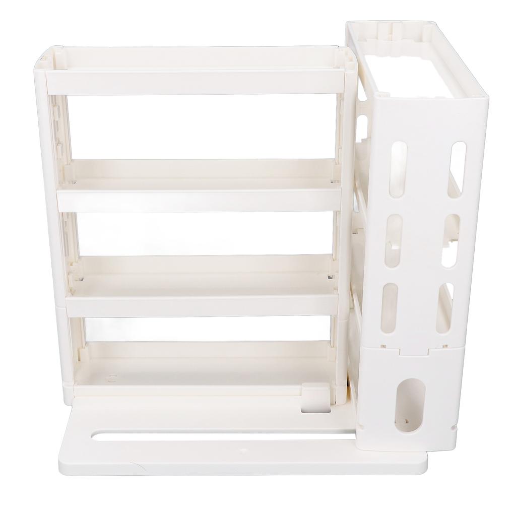 Folding Storage Shelf 90 Degree Rotating Spice Organizer Rack for Kitchen and Bathroom Cabinet
