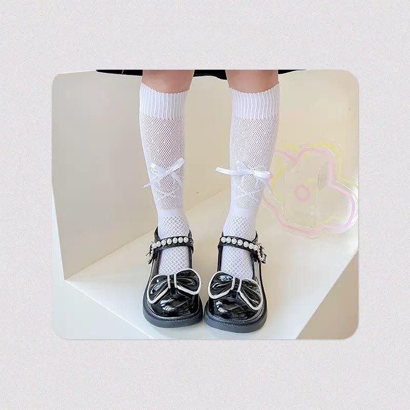 Mädchen Lange Wadenstrümpfe Frühling Sommer Dünne Netz Kniehohe Socken Kinder Weiße Spitze Lolita Prinzessin Socken
