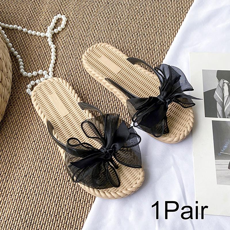 

Women Platform Sandals Casual Beach Slippers Comfortable Flip Flops Summer Bowknot Seaside Sandals 40/41