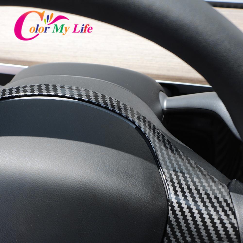 Accesorii pentru Tesla Model 3 2016-2022 Model Y -2023 Capac panou Volan Paiete Decorare Interior Decor