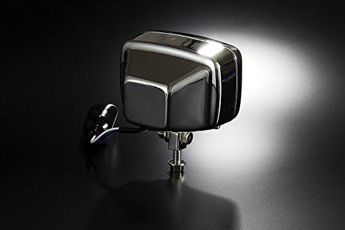 Bike Parts Center Universal Square Plated Headlight Assembly with H4 Bulbs, 4.5 Inch, 313110