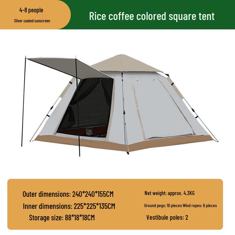 Nufeng Outdoor Portable Quick-Open Camping Tent 4-8 Person