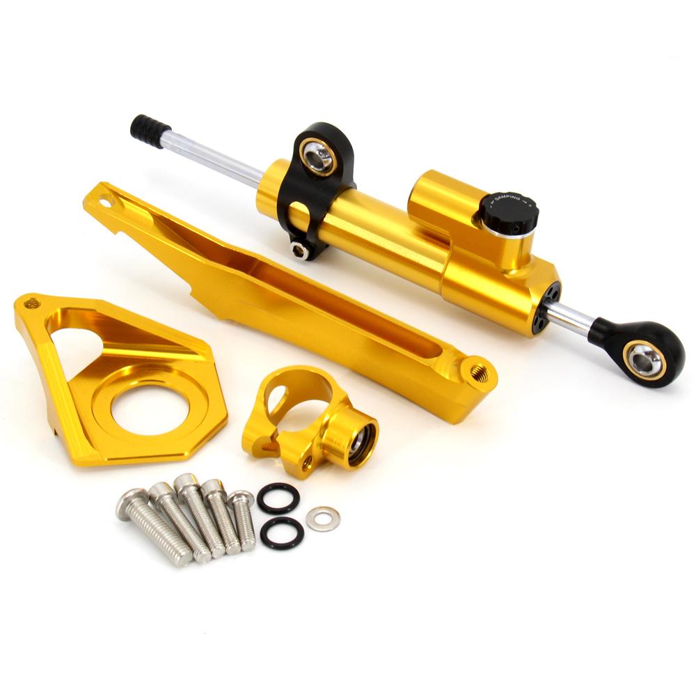 CNC Aluminum Adjustable Motorcycles Steering Stabilize Damper Bracket Mount Kit For YAMAHA YZF600 R6 2003-2005