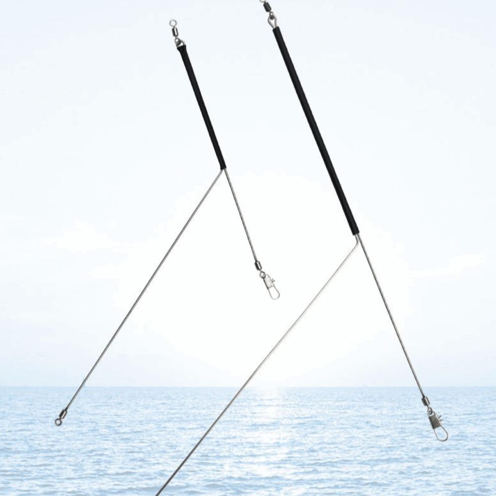 2pcs 2pcs Pack Single Pole Balance Stainless Steel Fishing Swivels Snaps Fishing Rig Setup