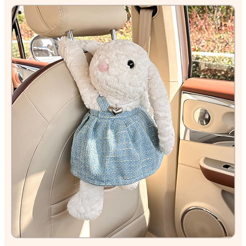 Cute Cartoon Hanging Plush Car Tissue Box Holder For Home Use