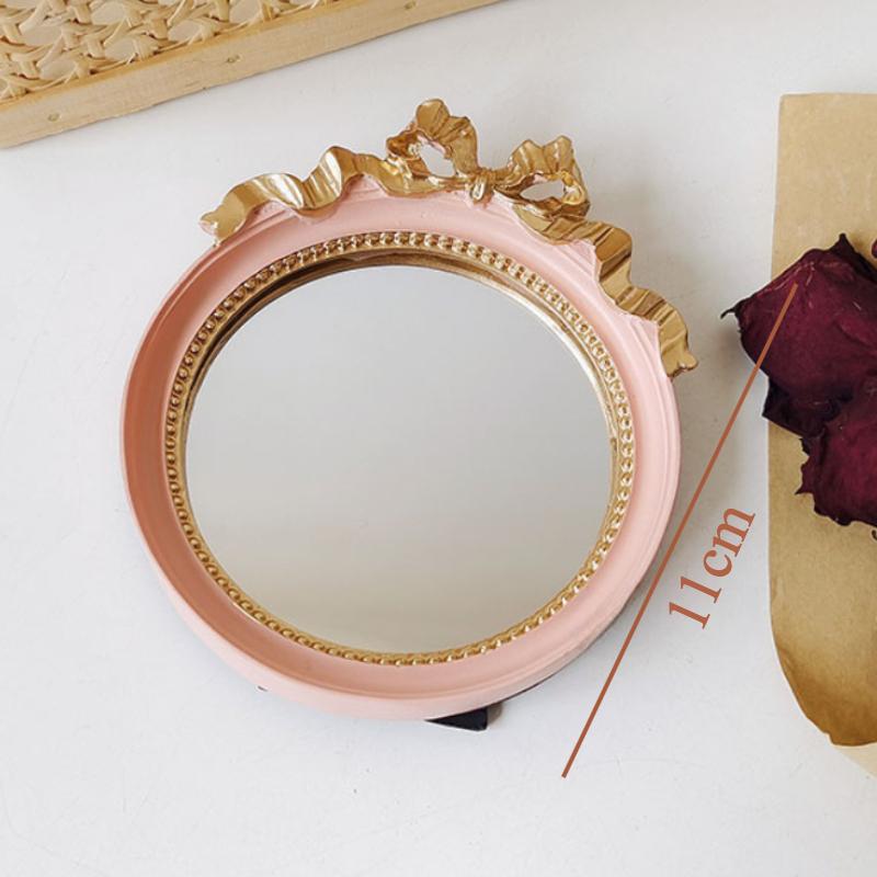 

Ретро Зеркало Круглое с Бантом Европейский Стиль Анаглиф Декоративные Зеркала Барочный Стиль Ручные Зеркала для Женщин Домашнее Украшение