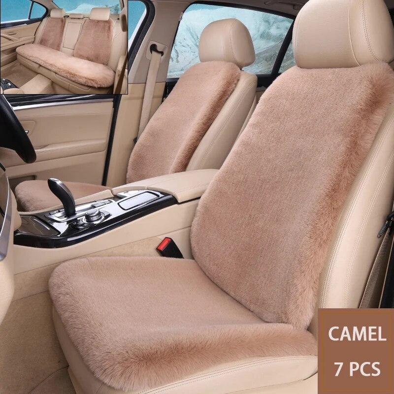 Uniwersalny rozmiar Pluszowe futerko Pokrowiec na fotel samochodowy Pokrowiec do wnętrza samochodu Poduszka na przednie i tylne siedzenie Samochodowa poduszka ochronna na 5 miejsc