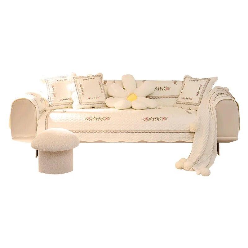 Cotton Modern Simple Non-Slip High-End Cushion Sofa Cover Cover Towel Sofa Cushion Pastoral Four Seasons Universal Pure
