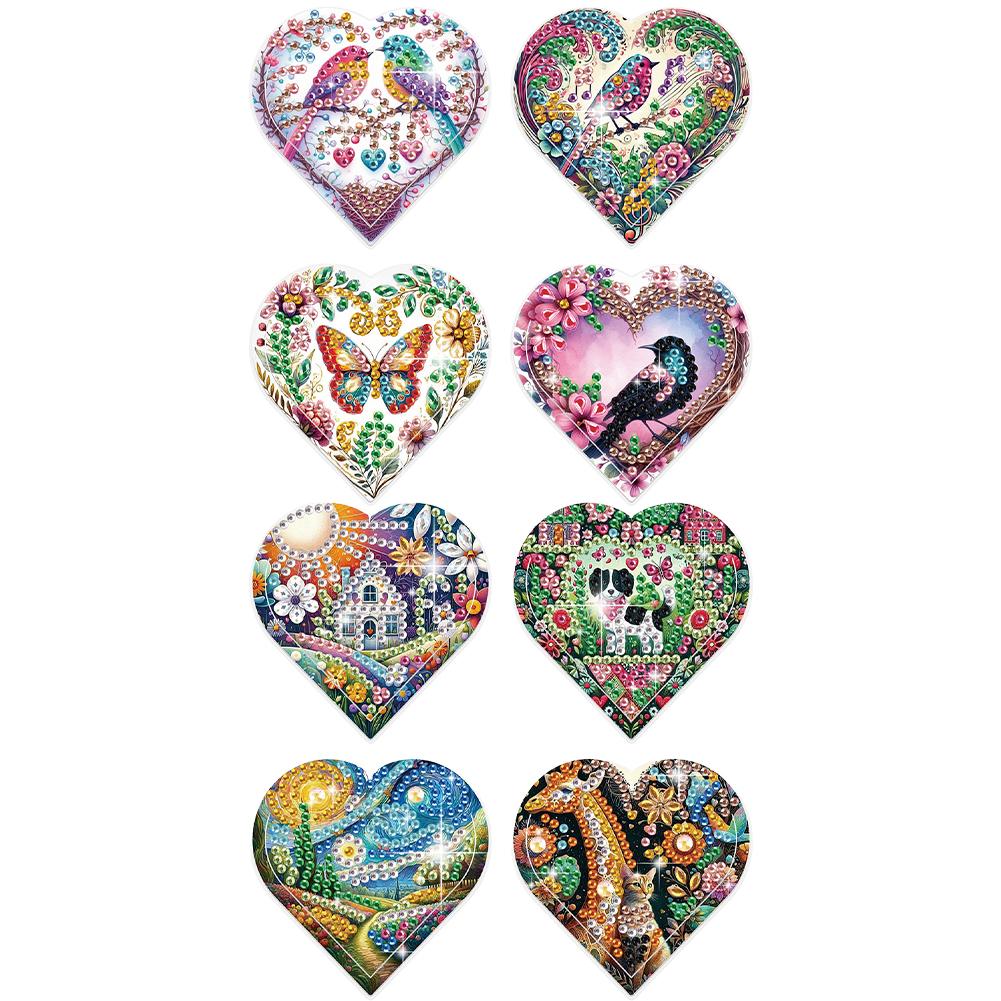 8 Stück Diamond Art Lesezeichen Diamond Painting Lesezeichen 5D DIY Lesezeichenecke Diamond Art Sets für Buchliebhaber