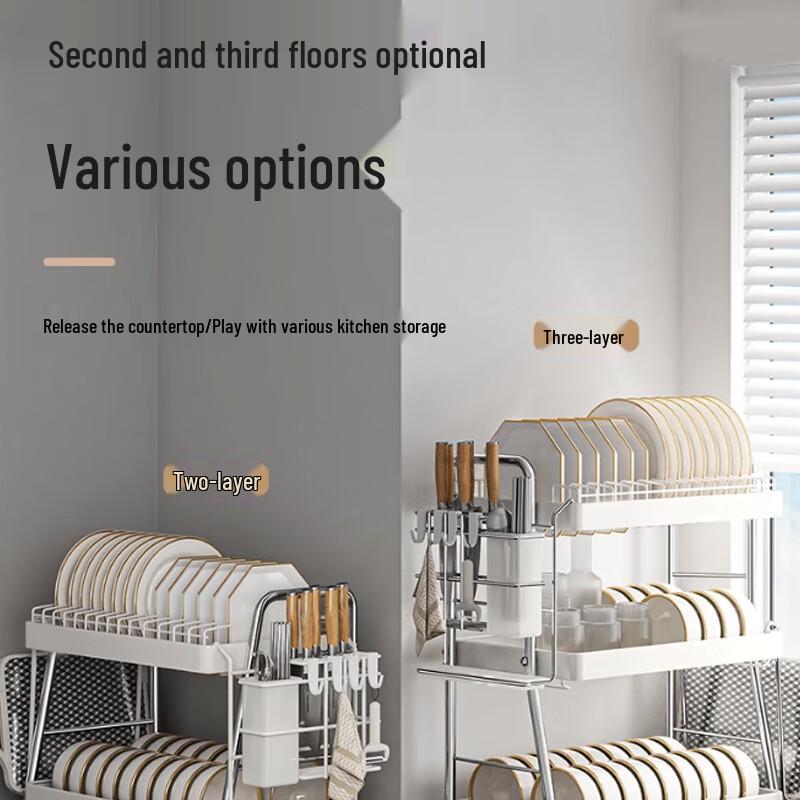 Yingbai 3-Tier Stainless Steel Dish Drying Rack