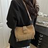 Premium Retro Matte Fringed Bag Autumn New Fashion Versatile Saddle Bag Trendy Women's Shoulder Messenger Bag