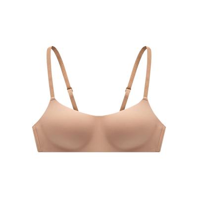 Women Beige Seamless Wireless Bra Comfortable Support Lingerie