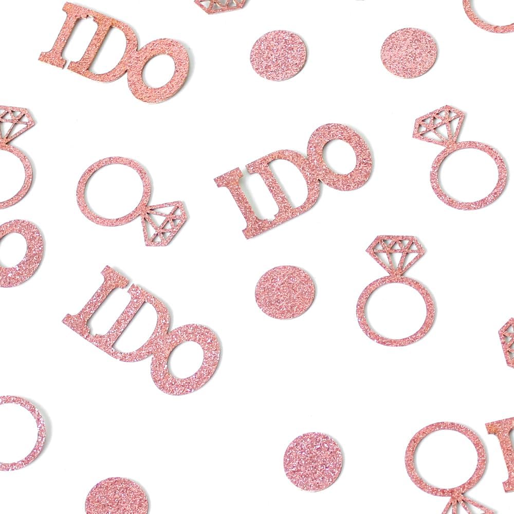Rose Gold Bridal Shower Confetti for Tables Ring I Do Wedding Confetti for Engagement Valentine’s Day Bachelorette Party Decorations