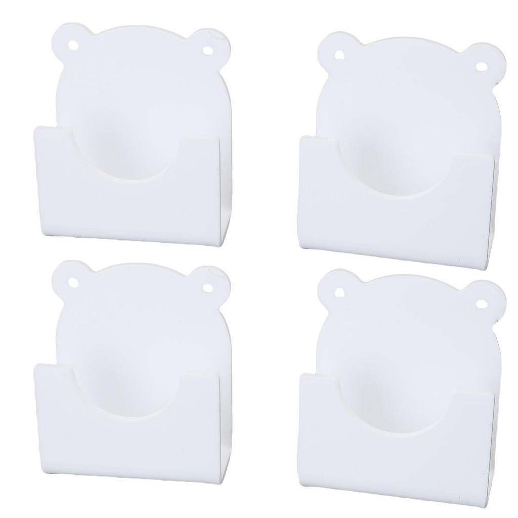 4PCS Adhesive Shower Rod Holder Acrylic Cartoon Style Wall Mount Shower Curtain Rod Bracket for Bathroom Room Divider