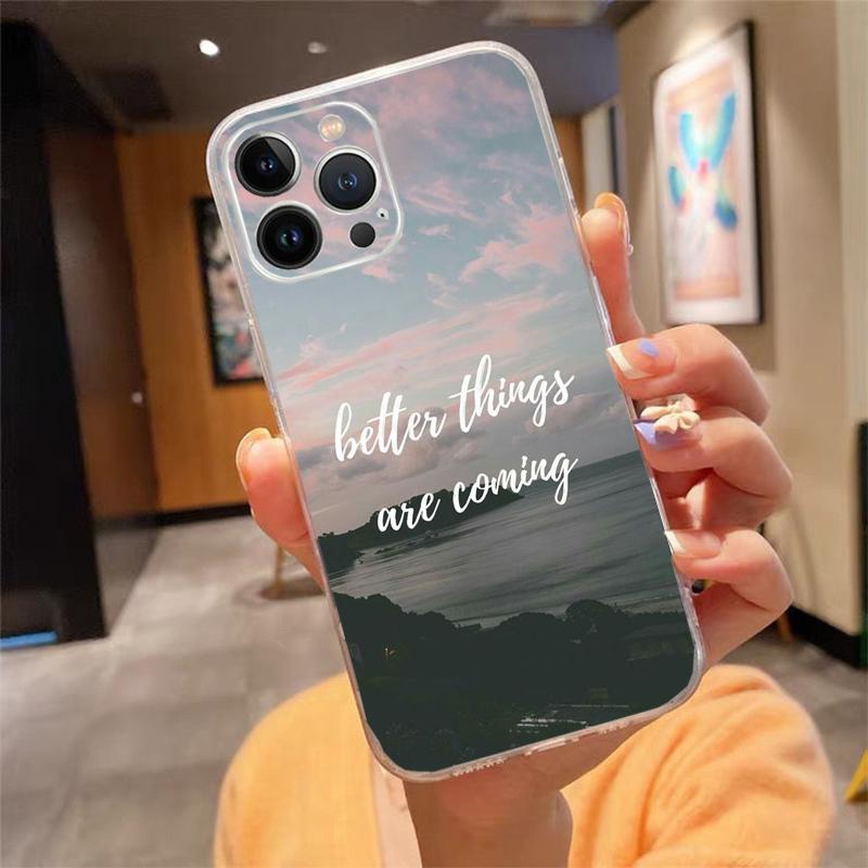 Phone Case For iphone 17 Pro Max Air 16 15 14 13 Pro Max 15 16 Pro 15Plus Travel Mountain Forest Sea Beach quotes