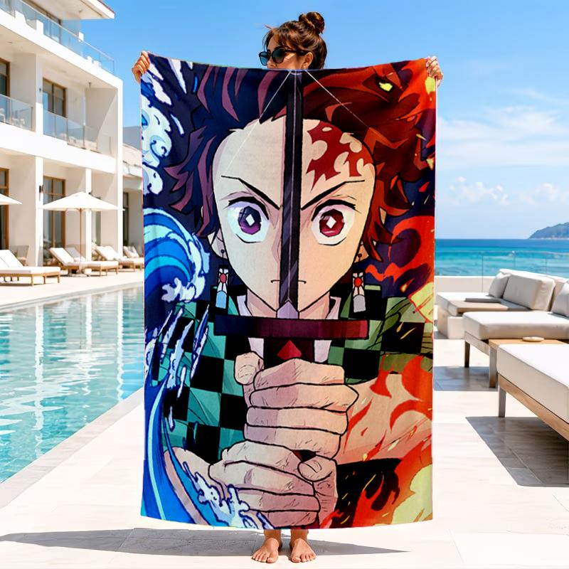 Anime Slayer Adventure  Beach Towel, Microfiber Beach Towel, Perfect For Pool, Beach, Travel, Home Decor Beach Party Fan gifts