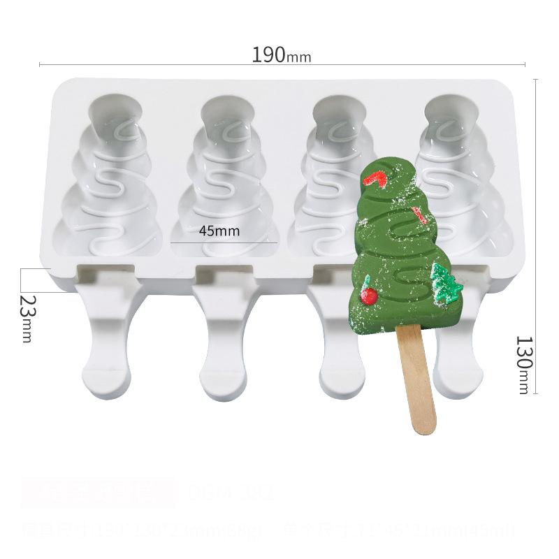 Silicone Ice Cream Mold DIY Homemade Popsicle Moulds Freezer 4 Cell Small Size Ice Cube Tray Popsicle Barrel Makers Baking Tools