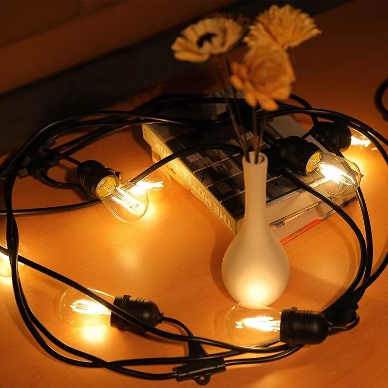 String 10m Cord with E26 Ideal for Outdoor and Other Outdoor with Connectable Extension Cable and Socket 15 Lights Bulbs Sold ANPEI-ELEC Lights,