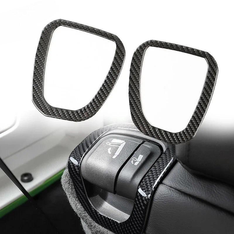 2 Pcs Car Carbon Fiber Rear Seat Switch Bezel Trim for Jeep Wrangle JL Gladiator JT 2018-2021 Accessories