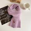 Autumn Knitted Pony Cute Wool Scarf for Women Thickened and Warm Korean Style Scarf Versatile Pony Embroidered Small Scarf