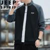 JEEP SPIRIT Men's Stand-up Collar Colorblock Casual Jacket