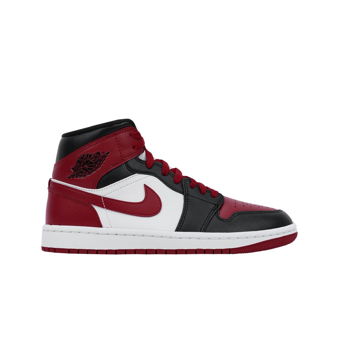 

Женские кроссовки W Jordan 1 Mid Black и Gym Red BQ6472-079
