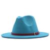 European and American style spring and autumn winter imitation felt big brim hat British retro woolen top hat men's and women's travel Panama jazz hat