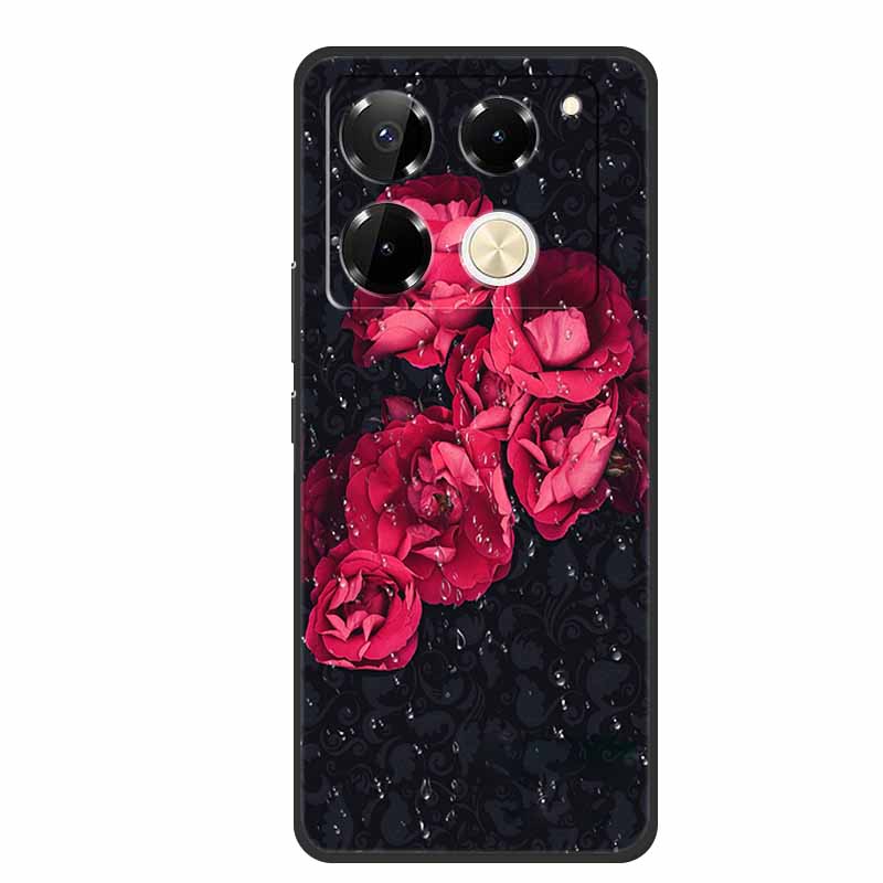 For Infinix Note 40 Pro 5G Case TPU Soft Silicone Cover Phone Cases for Infinix Note 40 40pro 4G Flowers Lovely Coque Fundas