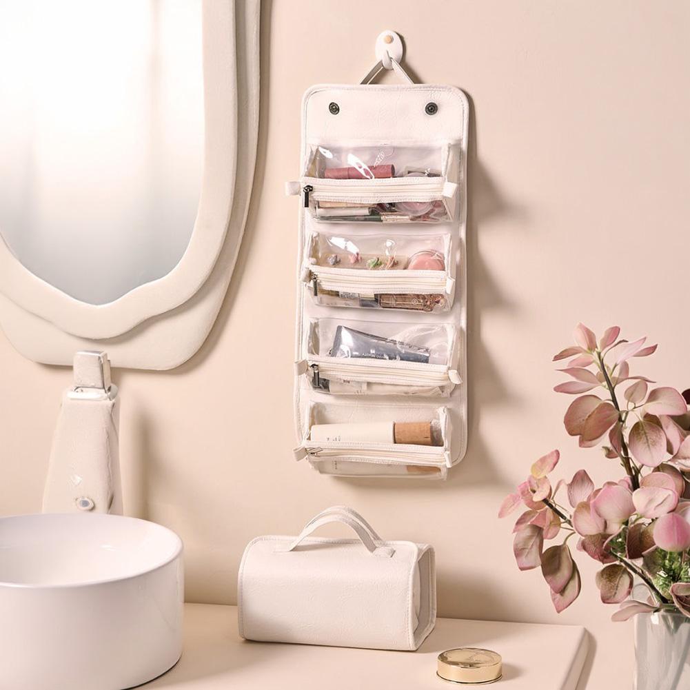 4-in-1 Detachable Makeup Bag Large Capacity Waterproof Travel Toiletry Set Portable Cosmetic Storage Organizer with Handle