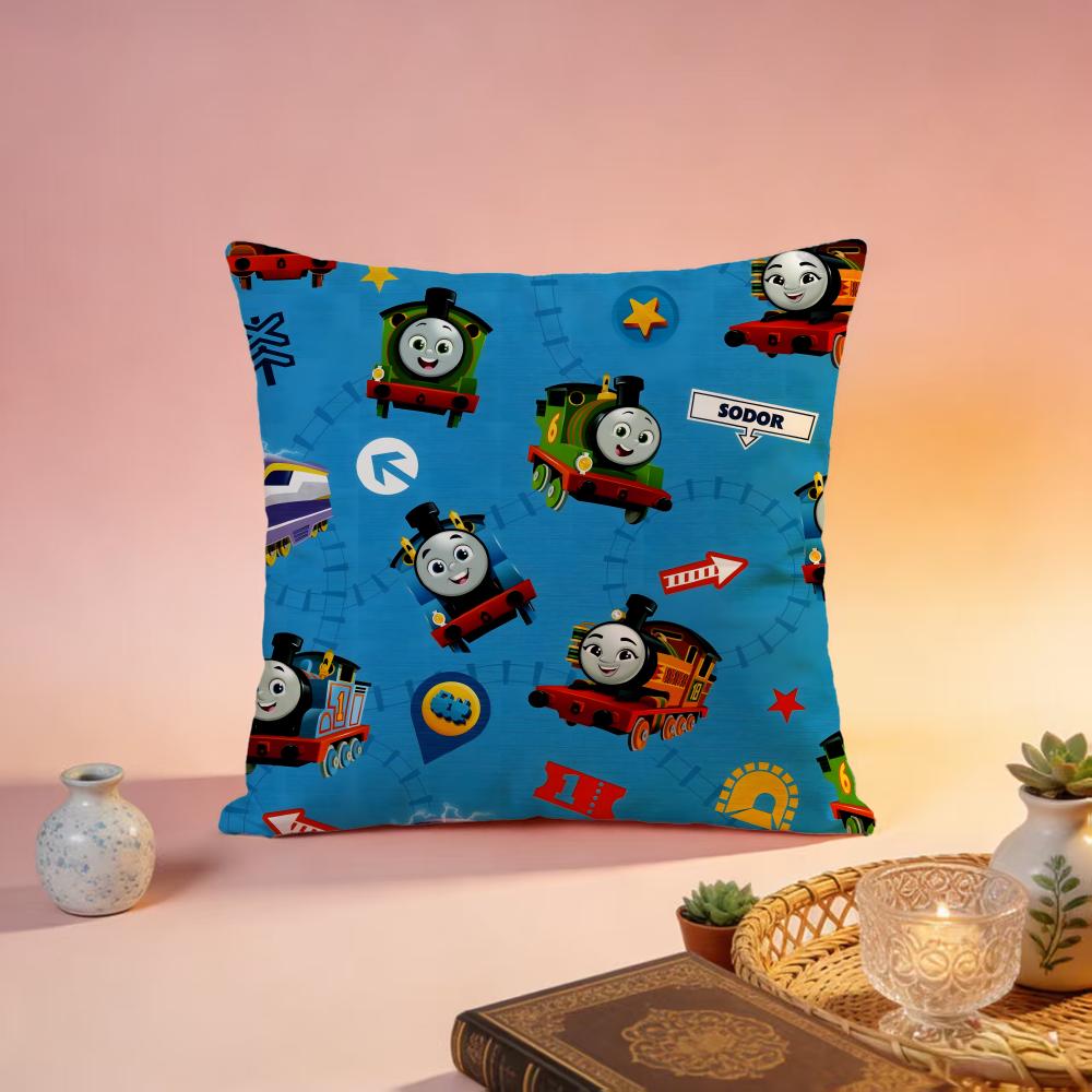 Fashion TThomas and friends posteried Cushion Cover Premium SkinFriendly Pillow Case MultiPurpose for Home Office Travel