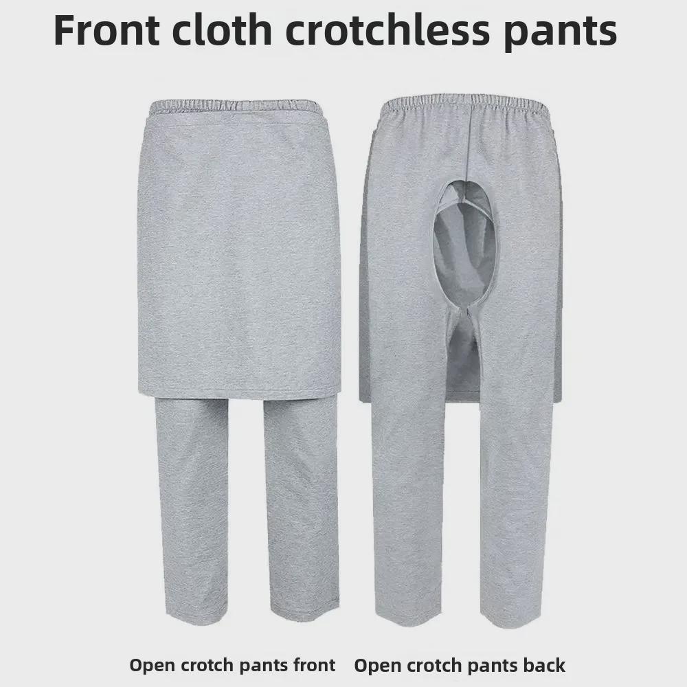 Adaptive Open-Crotch Pants for Bedridden or Incontinent Seniors - Unisex Nursing Pants for Fracture Care.