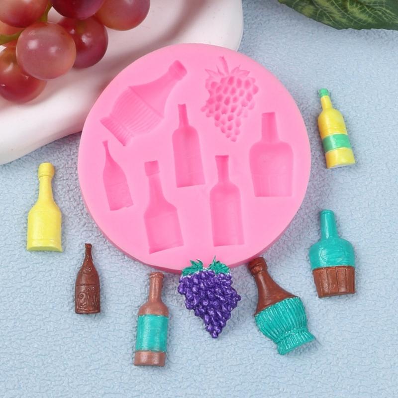 Set di Stampi in Silicone per Caramelle a Forma di Bottiglia di Vino Materiali Resistenti al Calore Per Preparare Facilmente Dolci Essenziale Creativo per la Cucina