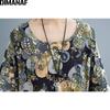 DIMANAF 2021 Plus Size Women Dress Vintage Floral Print Beach Holiday Summer Sundress Dress Loose Long Dress Oversize 5XL 6XL