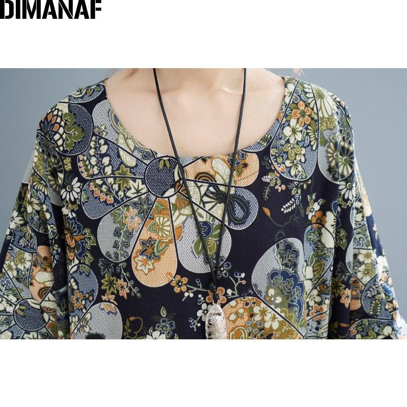 DIMANAF 2021 Plus Size Women Dress Vintage Floral Print Beach Holiday Summer Sundress Dress Loose Long Dress Oversize 5XL 6XL