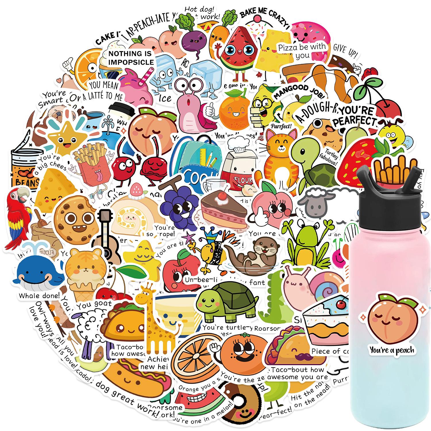 

100 Fun Rewards Students Graffiti Stickers Decorate Guitar Notebook Suitcase DIY Waterproof