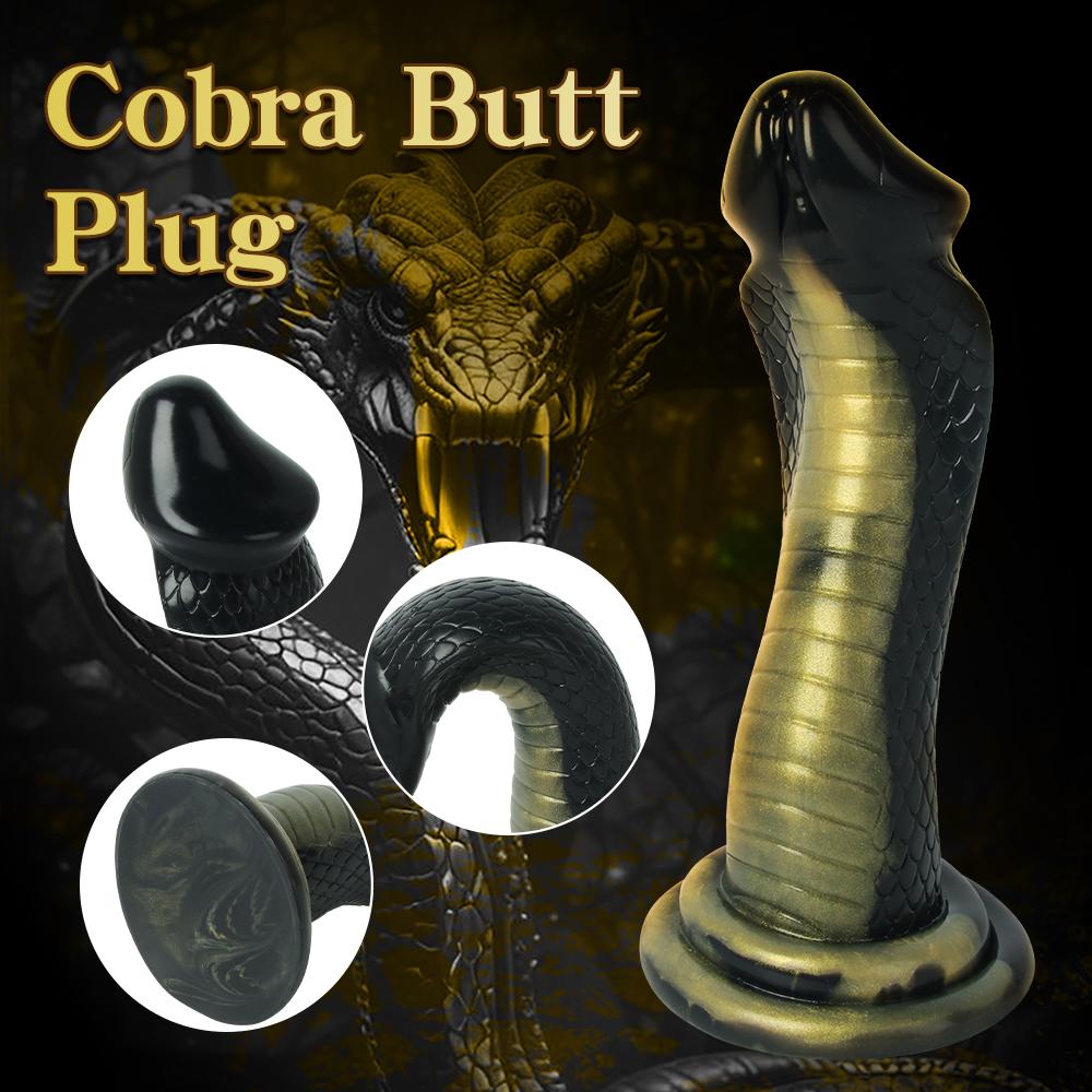 Symulowany Penis Czarno-Złoty Czarny Wąż Mamba Dildo Masturbator Waginalny Masażer Waginalny Drażnienie Analne Mocna Przyssawka Ręczny Dorosły Zabawka Seksualna