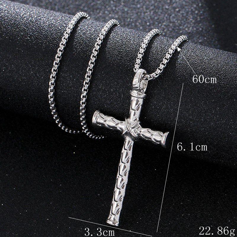 Retro Flower Pattern Cross Necklace: Unique Hip Hop Design