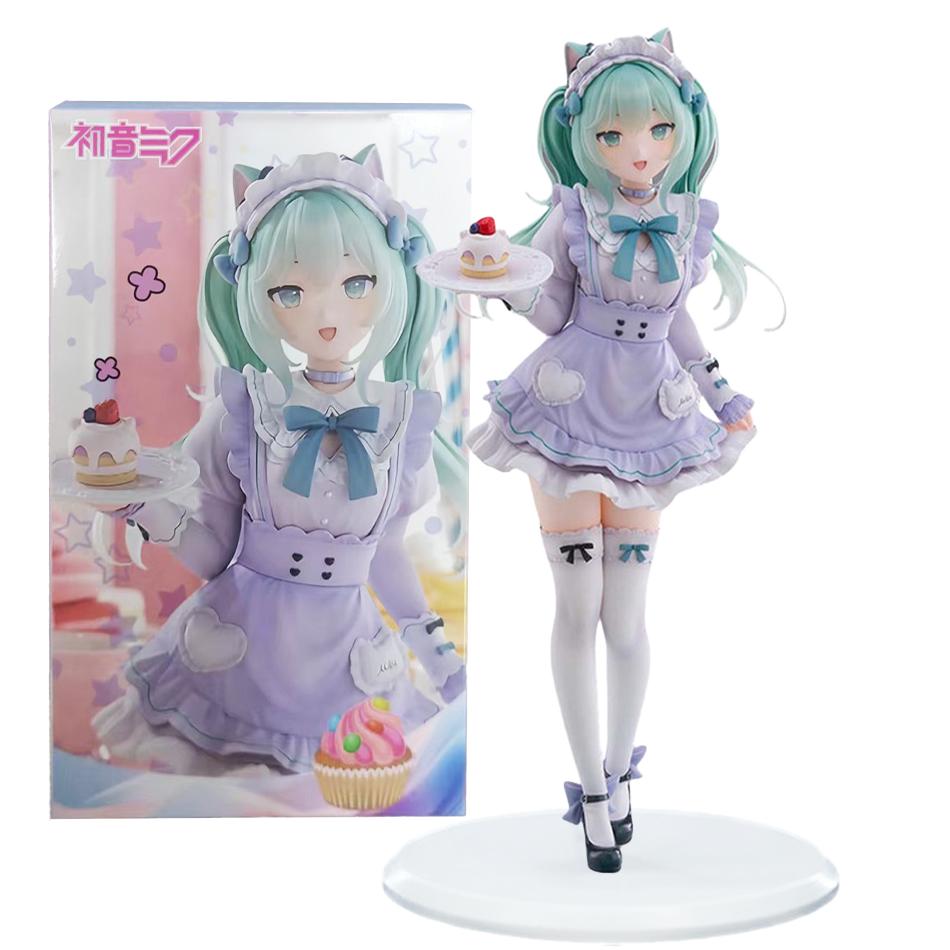 In Stock Latest Hatsune Miku X Nachoneko Cat Ear Maid Dress PVC Collection Anime Action Figures Desktop Decoration Figure Toys