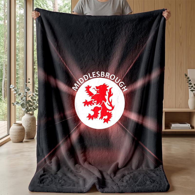 Middlesbrough FC Coperta Morbida in Pile di Flanella Leggera Accogliente Calda Plaid per Divano Letto Decorazione Casa
