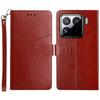 For Xiaomi 15 Pro Case with Wrist Strap Y Shaped Lines Imprint Leather Phone Cover