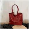 PU Zipper  New Women's Shoulder Bag Solid Color Versatile High Beauty Fashion Handbag Soft High Capacity Commuter Tote Bag