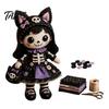 Step-by-step Sewing Tutorial Skeleton Witch Patchwork Kit, Gothic Girl Doll DIY Stuffing Cotton Included Kit Halloween for Adults Teens Handmade Gift