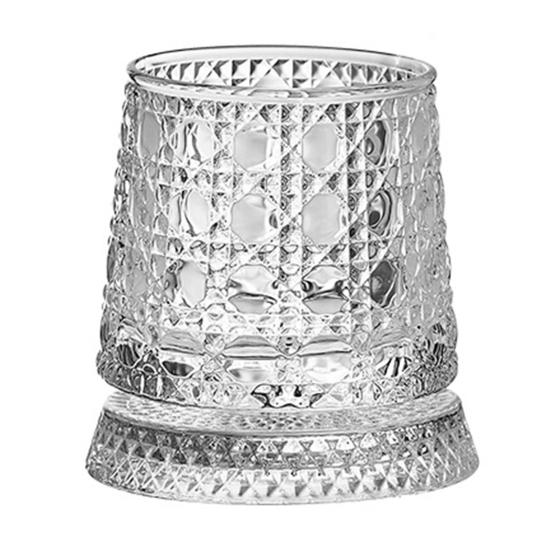 Ποτήρι Κρασιού 360 Μοιρών Περιστρεφόμενο 280ml Περιστρεφόμενο Ποτήρι Ουίσκι με Βάση Χωρίς Μόλυβδο Ποτήρι για Ανακούφιση από το Στρες Και Έγχυση Αρωμάτων Μοναδικό Δώρο για Γενέθλια