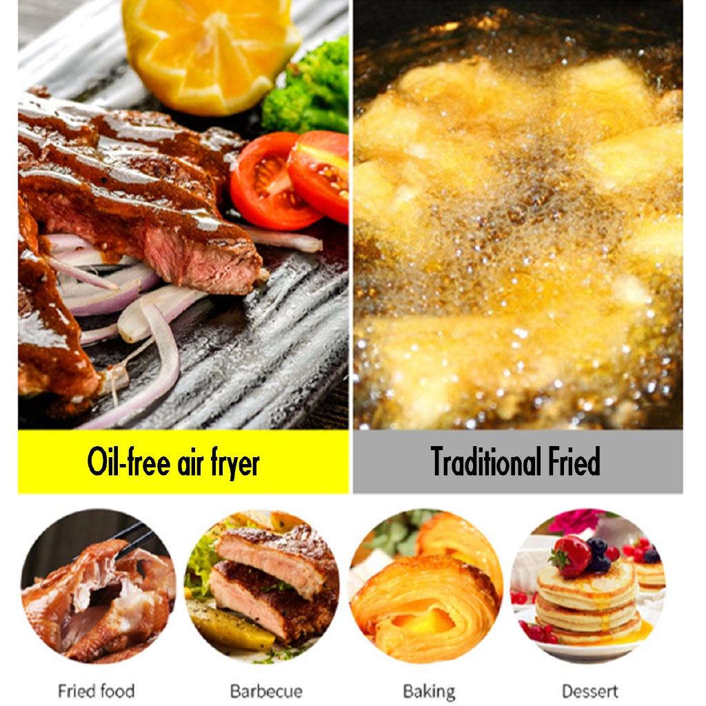 1500W 220V Air Fryer Electric Deep Fryer H-speed Hot Air Circulation 5.5L Multi-function Cooker Oven Low Fat Health Pan