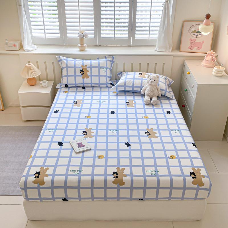 100% Cotton Fitted Sheet: Soft, Printed, Moisture-Wicking, Sweat-Absorbing, Anti-Static Mattress Protector