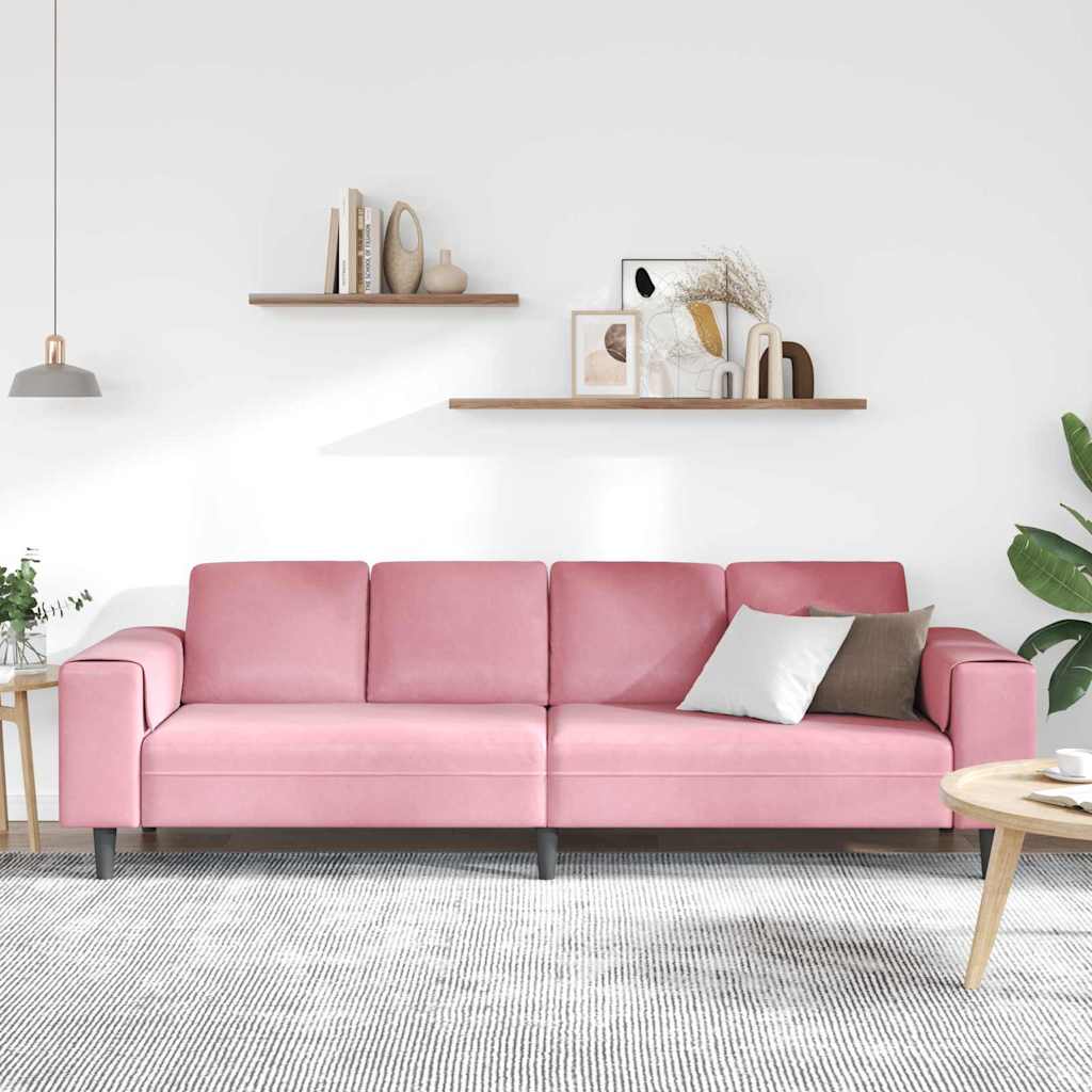 Living Room Sofa Pink 250 x 77 x 76 cm