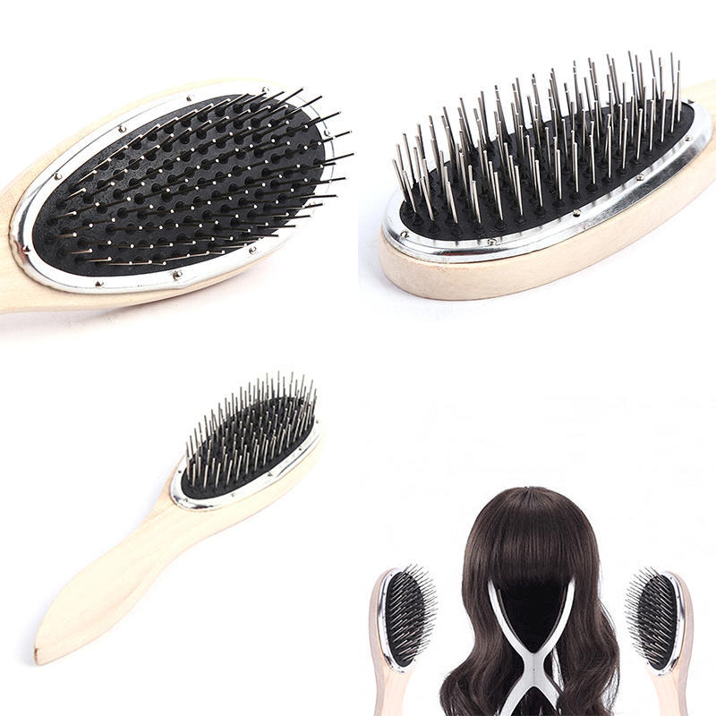 Steel Tooth Plastic Wood Comb Wig Hair Brush Anti-Static For Mannequin Head