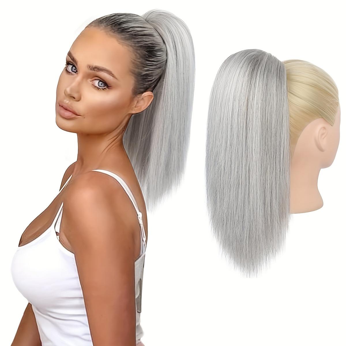 

Элегантный прямой 16-дюймовый конский хвост для женщин - многослойный, застегивающийся синтетический шиньон с завязкой, легкий 16inch