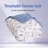 INS Skin-Friendly Washable Cotton Summer Quilt - Brushed Flannel Cooling Blanket for Dorms