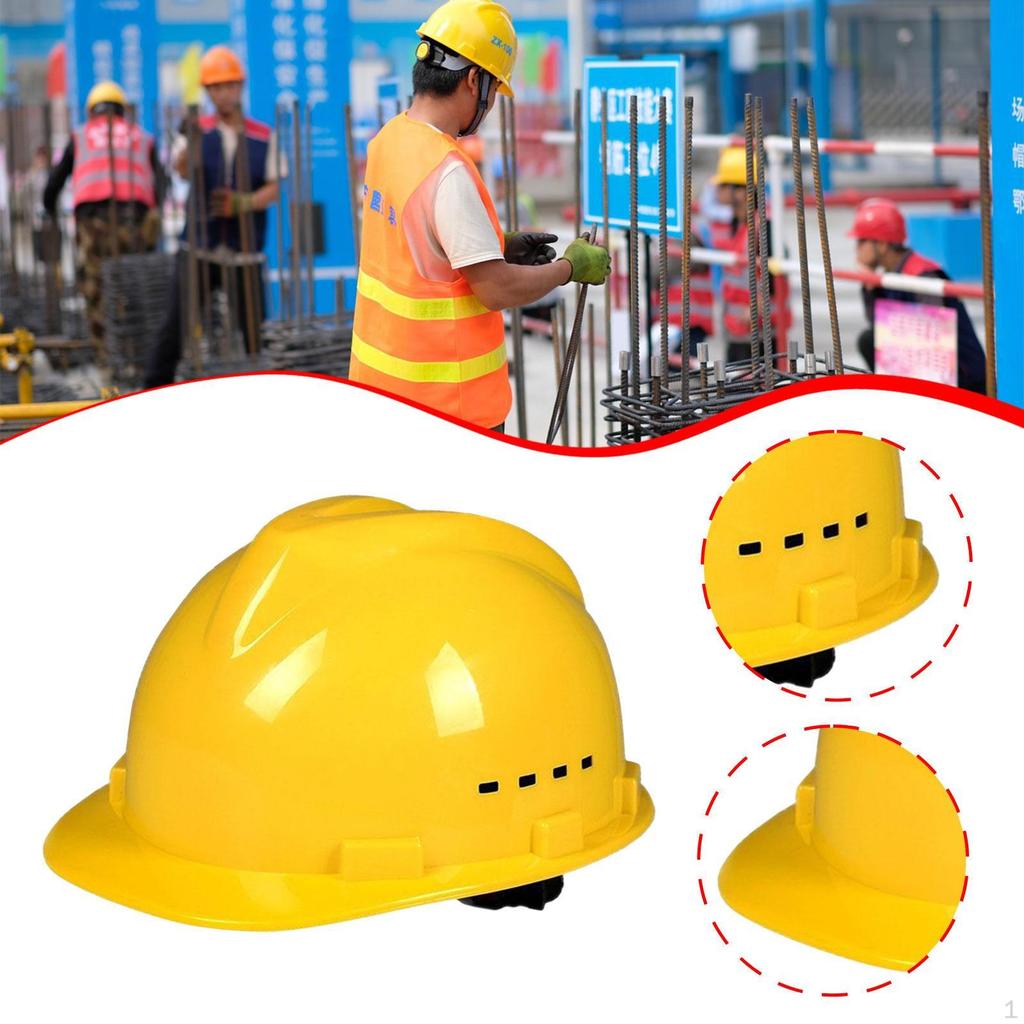 Hard Hat Anti Smash Vented Construction Helmet for Steeplejack Labor Outdoor